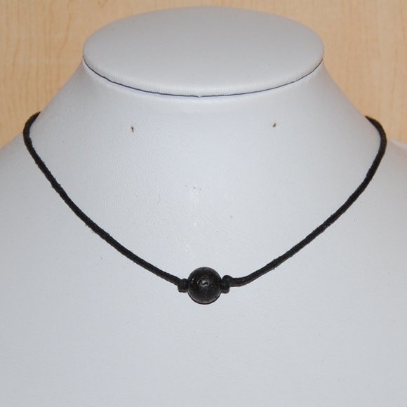 Lava Stone Necklace,Cord Necklace,Minimalist Necklace,Choker Necklace,Choker - Picture 1 of 2